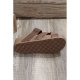 Brown Braided Detail Criss Cross Platform Slippers