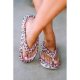 Pink Leopard Print Thick Sole Flip Flops