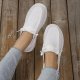 Women's Lightweight Canvas Loafers - Lace-up Low Top Sneakers for Comfort and Style