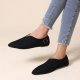 Women's V-cut Pointed Toe Flat Shoes, Comfort Solid Color Buckle Belt Slip On Shoes, Casual Walking Loafers Shoes