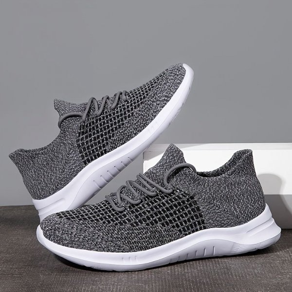 Men Walking Shoes Lightweight Breathable Mesh Casual Knit Sneakers Spring And Summer