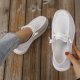 Women's Lightweight Canvas Loafers - Lace-up Low Top Sneakers for Comfort and Style