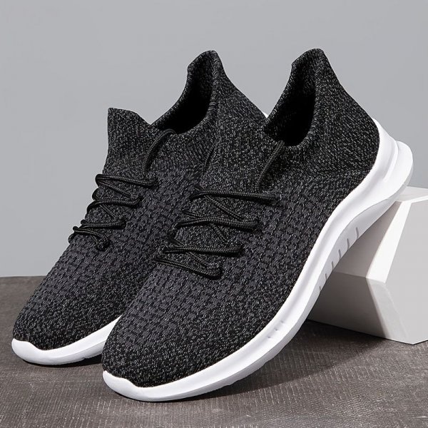 Men Walking Shoes Lightweight Breathable Mesh Casual Knit Sneakers Spring And Summer