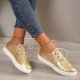 Women's Lightweight Platform Sneakers: Low Top Lace Up Round Toe Casual Shoes for Comfort Walking