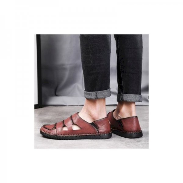 Men Sandals Hole Shoes-Red